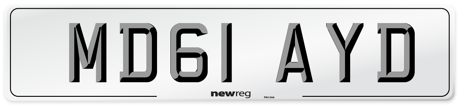 MD61 AYD Number Plate from New Reg